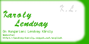 karoly lendvay business card